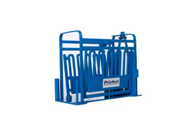 Priefert Cattle Squeeze Chute Blue