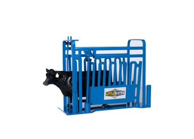 Priefert Cattle Squeeze Chute Blue